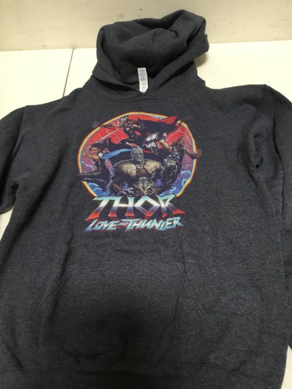 Photo 3 of Marvel Kids' Group Emblem Hoodie X-Large Navy Heather (medium)