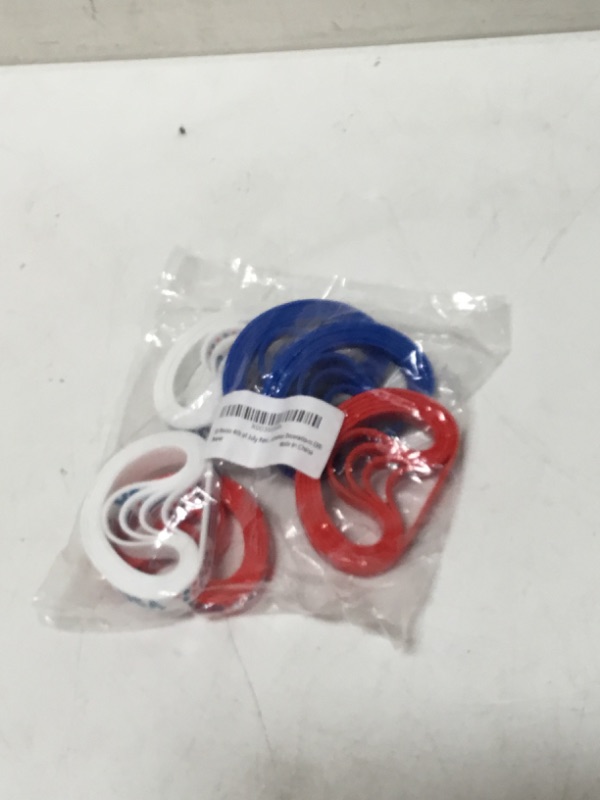 Photo 2 of 30 Pieces 4th of July Patriotic Silicone Bracelet USA American Flag Rubber Wristband Red White and Blue Party Favors Supplies Gifts Fourth of July Independence Day Party Accessories Decorations (30)