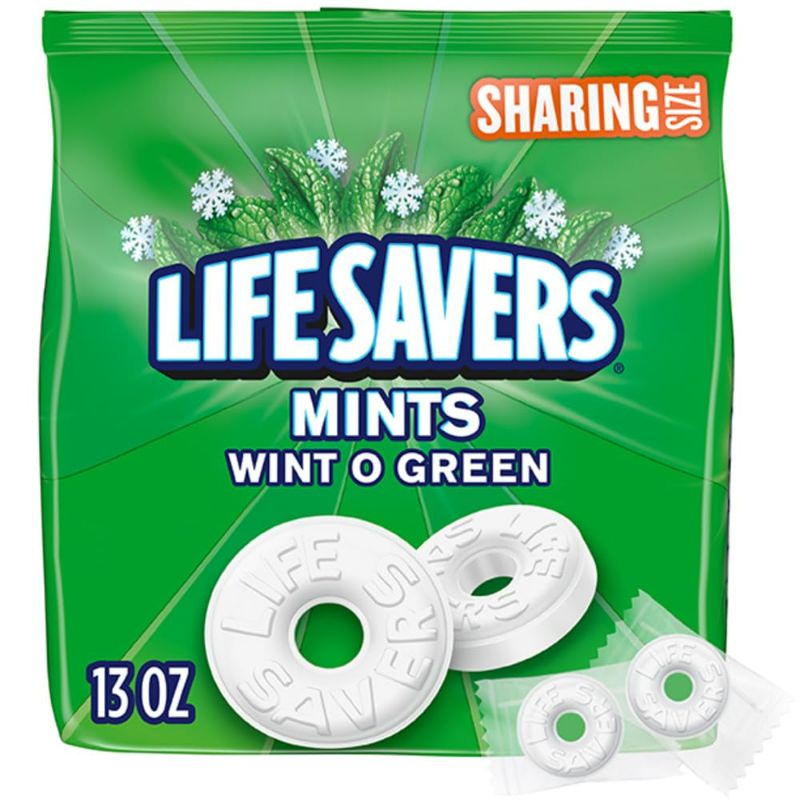 Photo 1 of LIFE SAVERS Wint-O-Green Breath Mints Hard Candy, Sharing Size, 13 oz Bag