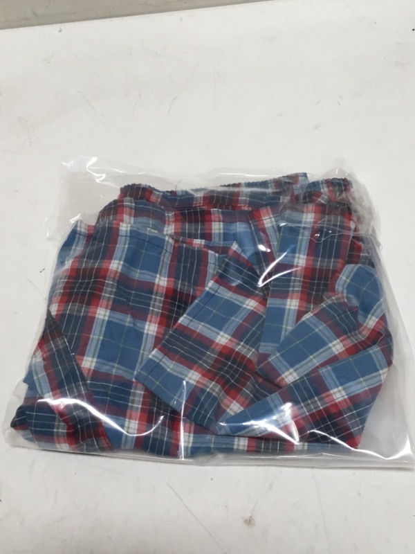 Photo 1 of Women's Checkered Boxer Brief Shorts, Red and Navy ( S/M)