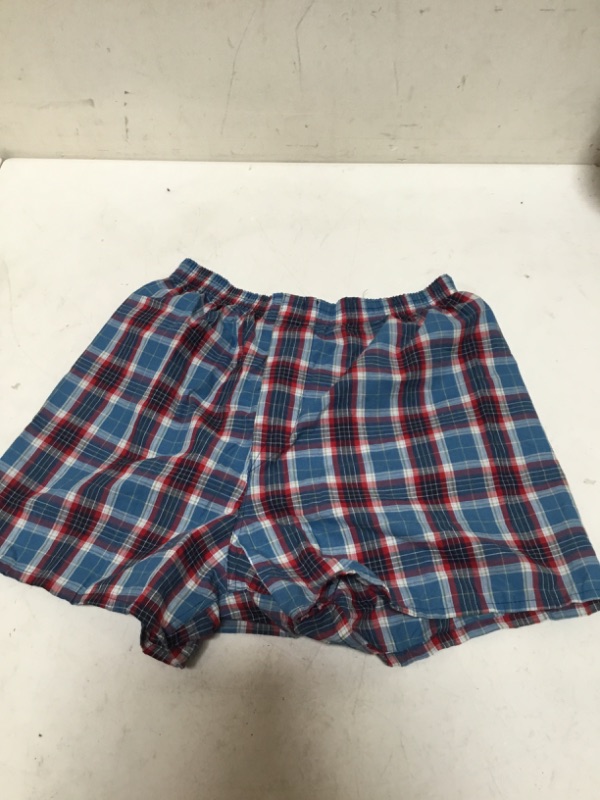 Photo 3 of Women's Checkered Boxer Brief Shorts, Red and Navy ( S/M)