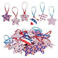 Photo 1 of Deloky 30Pcs Memorial Day Tree Decorations 4th of July Ornaments for Tree 2.7x5.3 Inch Memorial Day Ornaments 4th of July Tree Decorations Patriotic American Flag Star Tree Ornaments (S)
