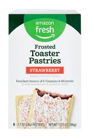 Photo 1 of Amazon Fresh Frosted Strawberry Toaster Pastries
