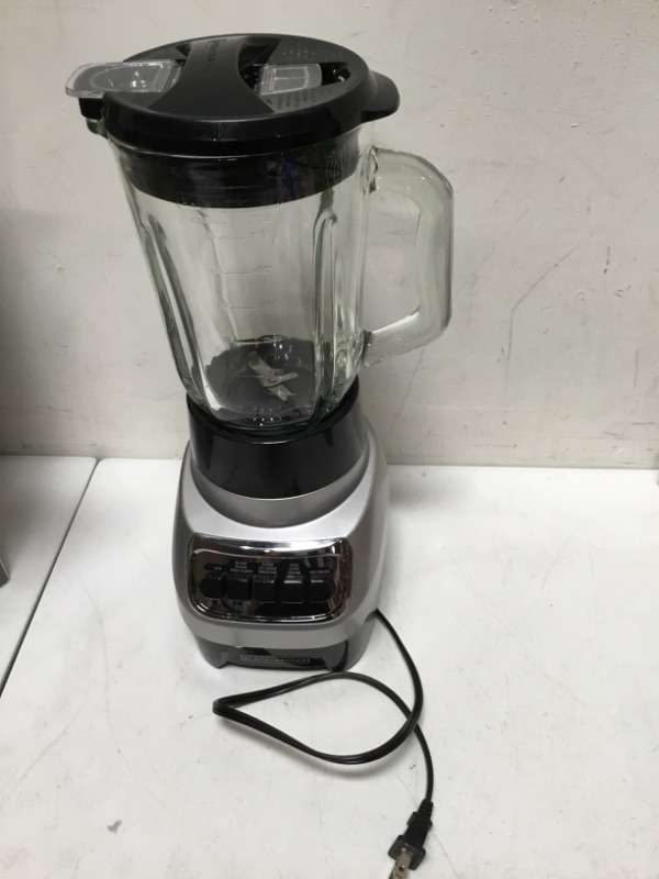 Photo 3 of BLACK+DECKER PowerCrush Multi-Function Blender with 6-Cup Glass Jar, 4 Speed Settings, Silver
