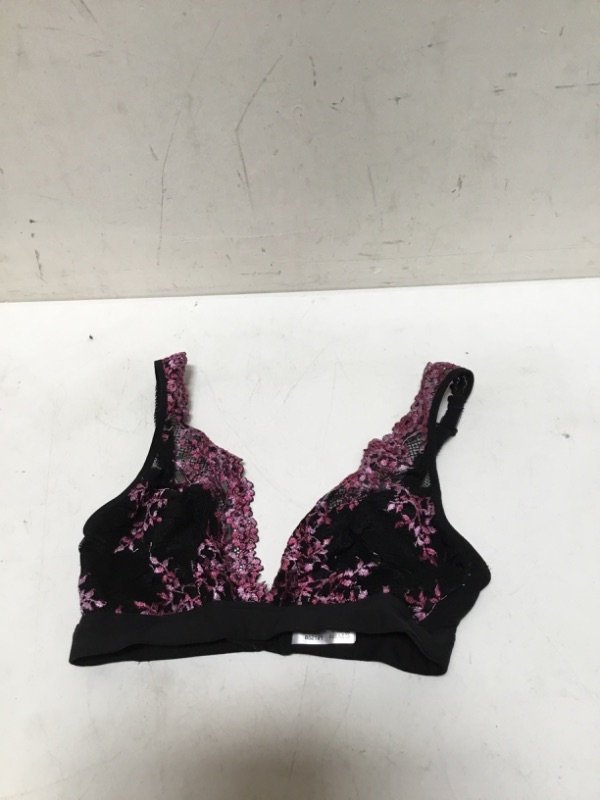 Photo 2 of Black & Pink Lace Bralette (XS)