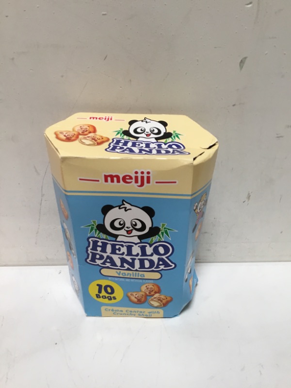 Photo 2 of Meiji Hello Panda Family Pack Cookie, Vanilla, 9.1 Ounce Vanilla 9.1 Ounce (Pack of 10)