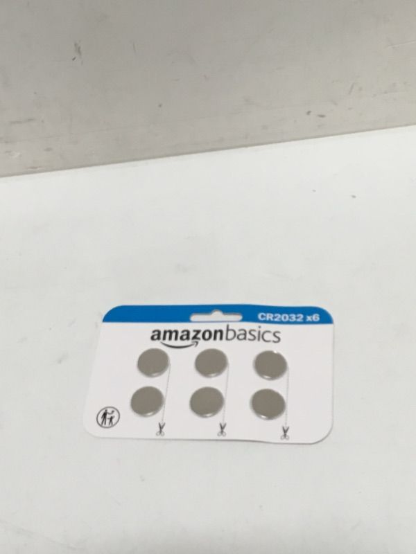 Photo 2 of Amazon Basics CR2032 Lithium Coin Cell Battery, 3 Volt, Long Lasting Power, Mercury Free - Pack of 6 6 Count (Pack of 1) CR2032