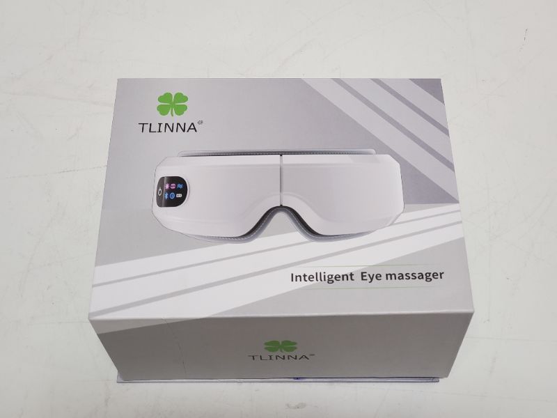 Photo 2 of TLINNA Eye Massager with Airbag Kneading,Constant Temperature Hot Compress, Multi-Frequency Vibration and Bluetooth Music - Large White