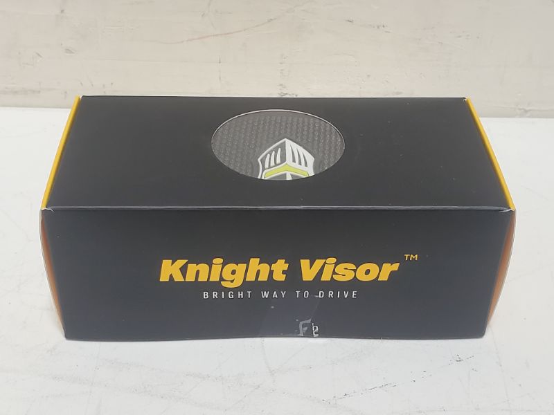 Photo 2 of  Night Driving Glasses For Men/Women - HD Yellow Vision for Maximum Clarity - Knight Visor (Titanium/Black Case, Yellow Amber)
