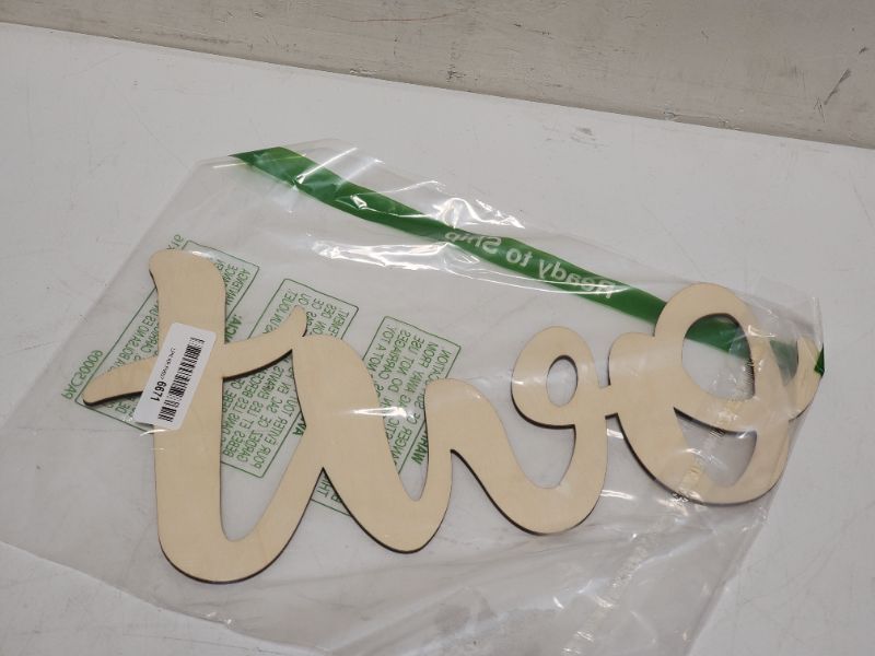 Photo 2 of 2nd Birthday Wooden Sign two Cutout Letter two 15.74’’* 7.87’’ for Kids 2nd Birthday Party Wall Decor Table Display Baby Chair Banner

