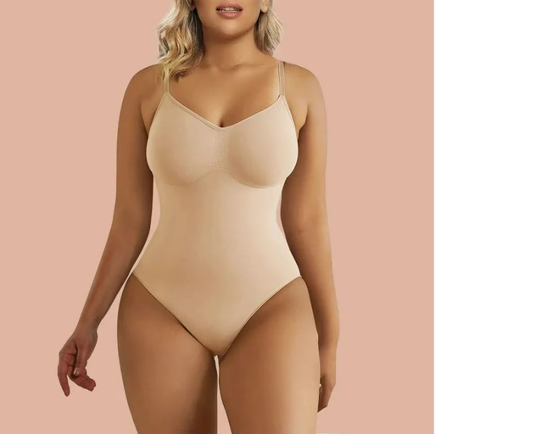 Photo 1 of SHAPERX BODYSUIT- BEIGE - L/XL