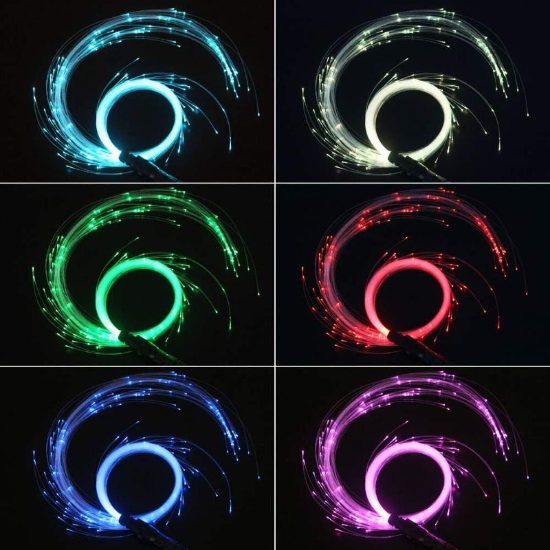 Photo 2 of CHINLY LED Fiber Optic Whip Dance Space Whip Super Bright Light 40 Color Effect Mode 360° Swivel for Dancing, Parties, Light Shows, EDM Music Festivals