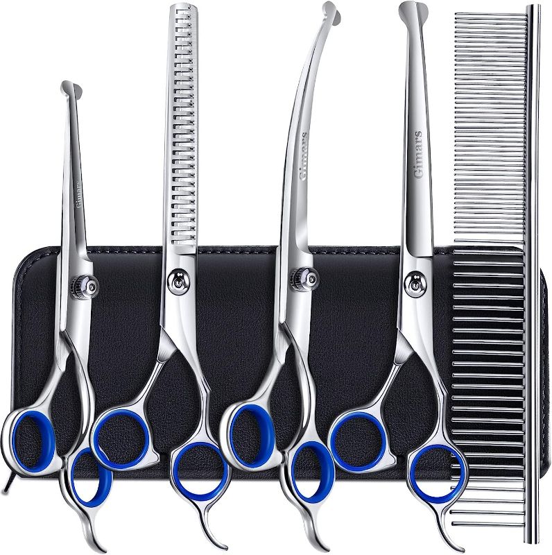 Photo 1 of GIMARS 6 in 1 Professional 4CR Stainless Steel Grooming Scissors  for Dogs