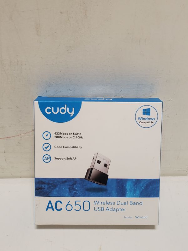 Photo 2 of Cudy AC 650Mbps USB WiFi Adapter for PC, 5GHz/2.4GHz Wireless Dongle, WiFi USB, USB Wireless Adapter for Laptop - Nano Size, Compatible with Windows XP / 7/8.x /10/11, Mac OS