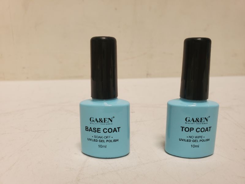 Photo 1 of No Wipe Top Coat Base Coat Soak Off Set 10ml LED Lamp Cure Quick Dry Clear Shine Gloss Mirror Long Lasting Nail Art Gel Polish Resin Tested Formula For Home And Salon Use