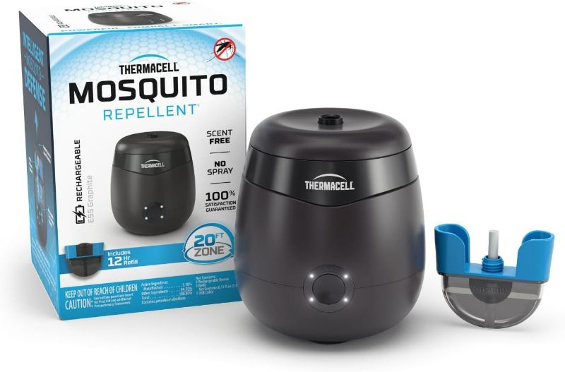 Photo 1 of Thermacell Mosquito Repeller E-Series Rechargeable with 20' Mosquito Protection Zone; DEET-Free Bug Spray Alternative Charcoal 9 Hour Battery