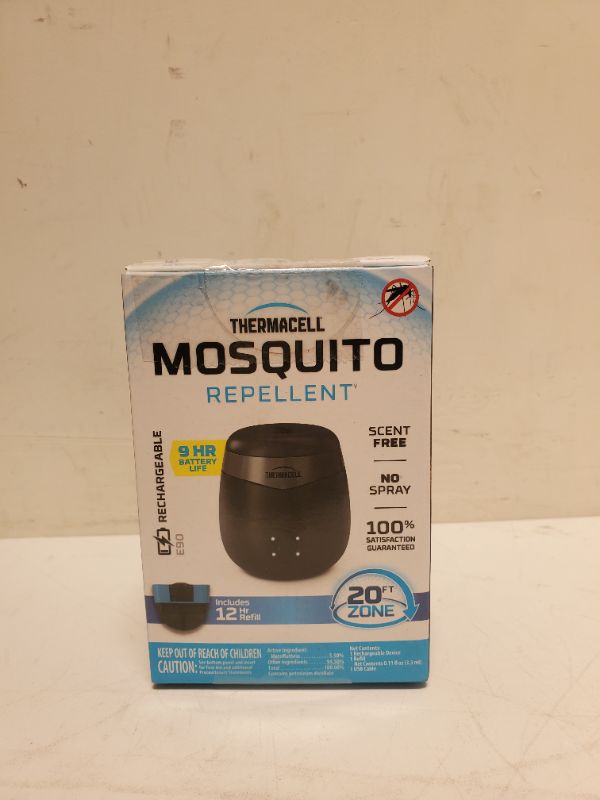 Photo 2 of Thermacell Mosquito Repeller E-Series Rechargeable with 20' Mosquito Protection Zone; DEET-Free Bug Spray Alternative Charcoal 9 Hour Battery