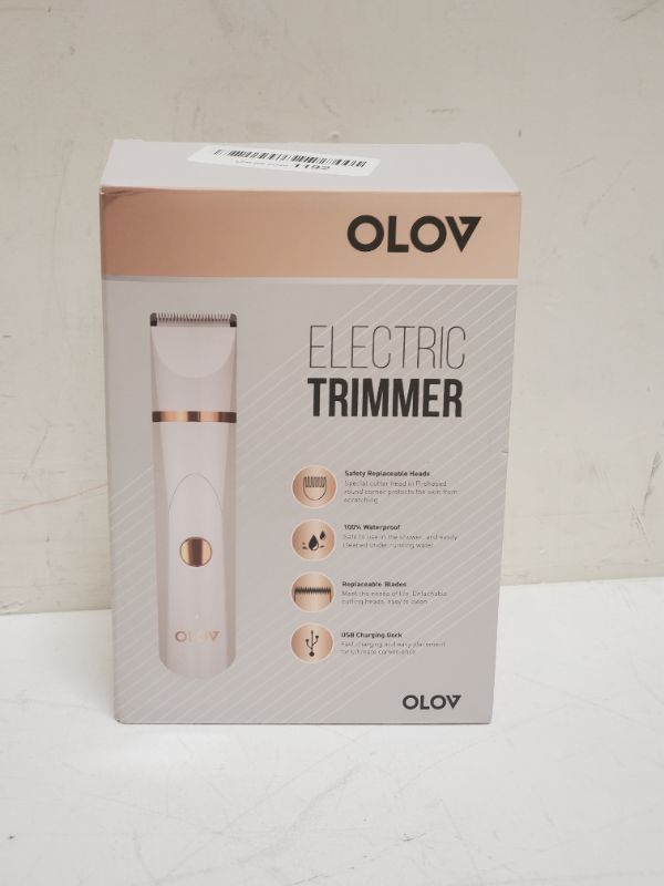 Photo 2 of OLOV Bikini Trimmer Women - Wet/Dry Body Shaver Groomer, Replaceable Ceramic Blade Heads, USB Recharge Dock & Nose trimmer Head Heads, Waterproof Male Hygiene Razor, White