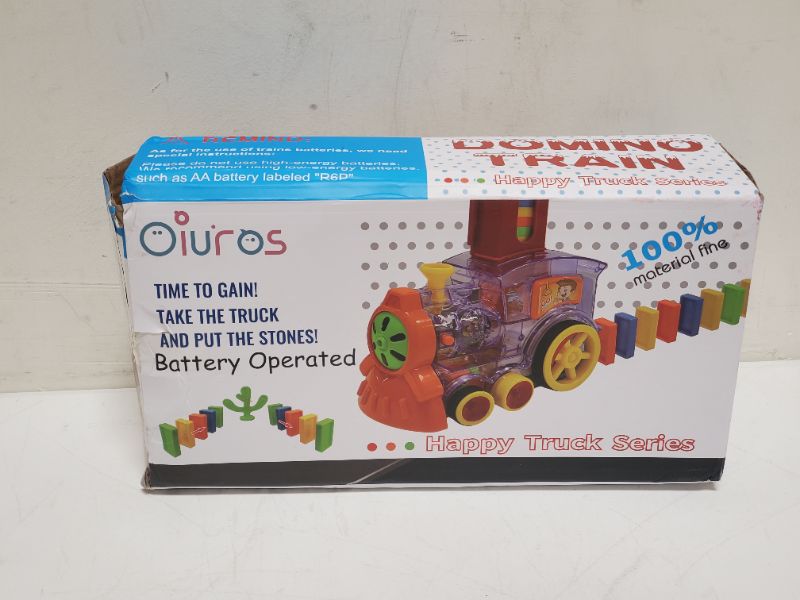 Photo 3 of Oiuros Domino Train, Domino Blocks Set, Building and Stacking Toy Blocks Domino Set for 3-7 Year Old Toys