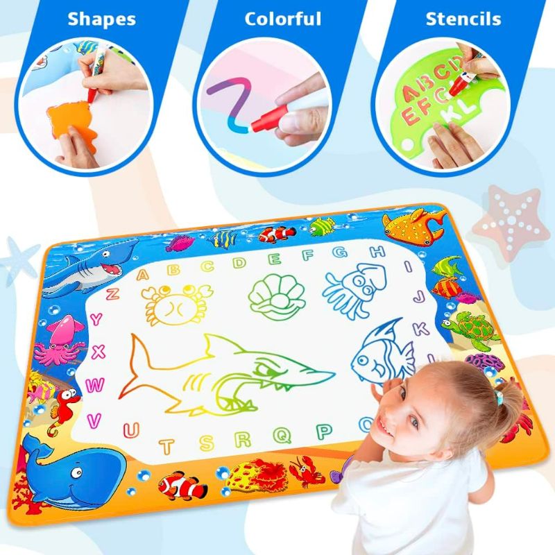 Photo 1 of Water Doodle Mat - Kids Painting Writing Color Doodle Drawing Mat Toy Bring Magic Pens Educational Toys for Age 2 3 4 5 6 7 Year Old Girls Boys Age Toddler Gift
