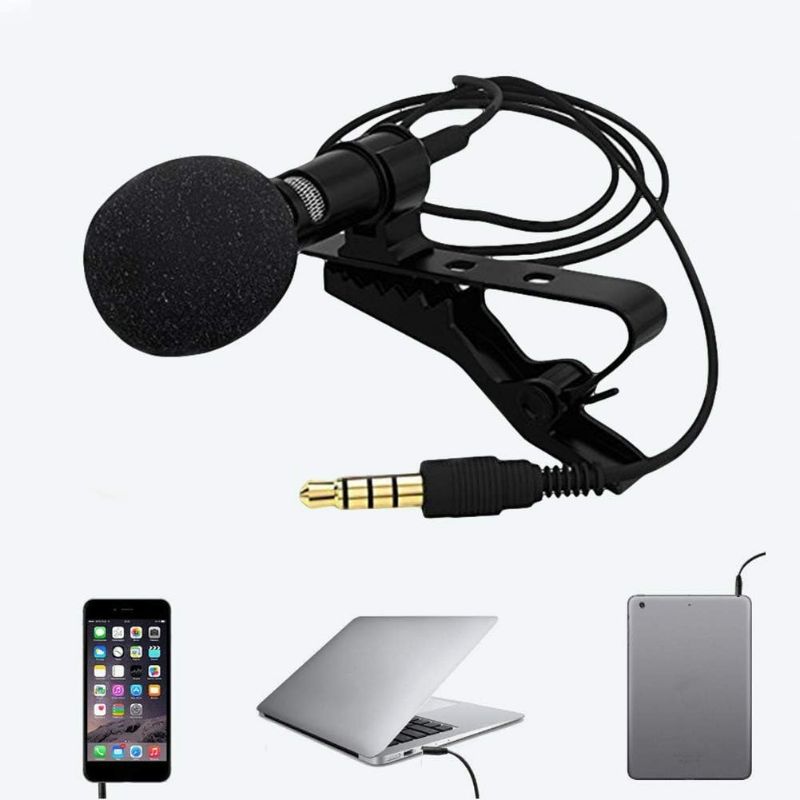 Photo 2 of SET OF 2 - 3.5mm Lavalier Lapel Mic Condenser Microphone for Cell Phone PC Laptop Black