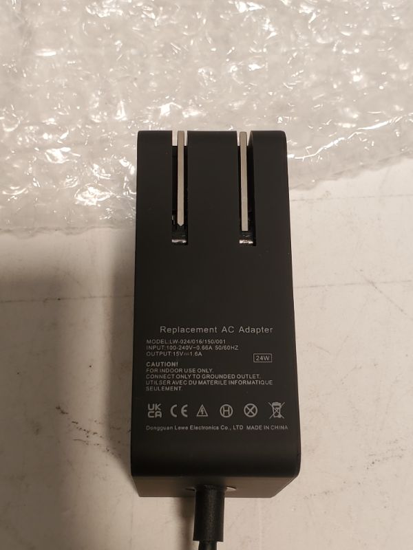 Photo 1 of REPLACEMENT AC ADAPTER - MODEL:LW-024/016/150/001