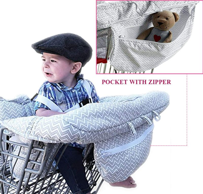 Photo 1 of 2-in-1 Shopping Cart Cover and Highchair Cover for Baby, Large Size with Sippy Cup Holder, Cell Phone Storage, Shower Gift Idea