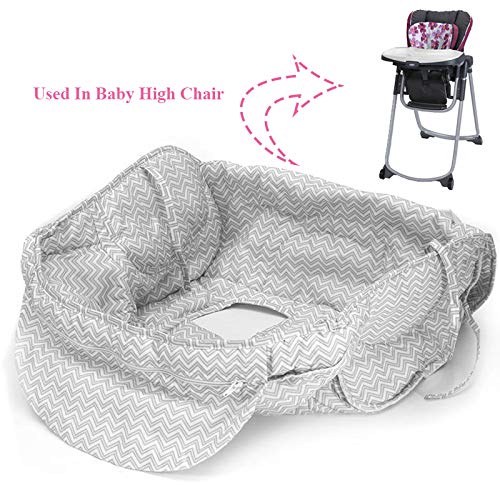 Photo 2 of 2-in-1 Shopping Cart Cover and Highchair Cover for Baby, Large Size with Sippy Cup Holder, Cell Phone Storage, Shower Gift Idea