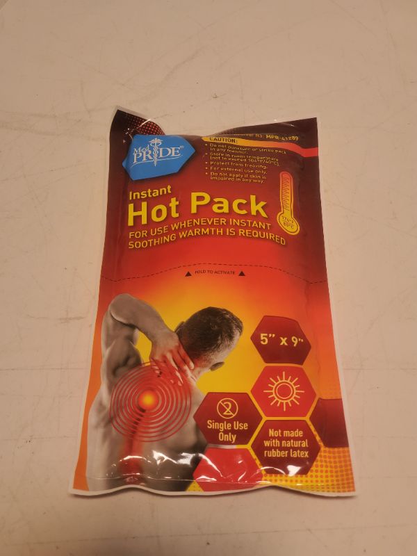 Photo 2 of 1 PACK - Medpride Instant Hot Packs| Disposable, Instant Heating Bag for Sore Neck, Shoulder, Arm, Leg Muscles & Menstrual/Abdomen Discomfort Relief| Long Lasting Heat, Medical-Grade