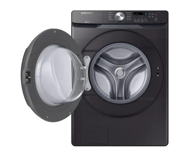 Photo 1 of SAMSUNG 4.5 cu. ft. Stackable Front Load Washer in Black Stainless Steel with End-of-Cycle Signal, Front Control -- MODEL : WF45K6500AV/A2