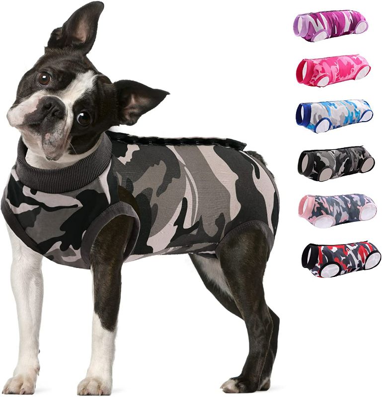 Photo 1 of 1PC KOESON Dog Recovery Suit, Spay Suit for Female Dog Pet Onesie for Surgery Female Anti-Licking, Dog Surgical Recovery Suit for Abdominal Wounds Dog Cone Alternative After Surgery Camo M