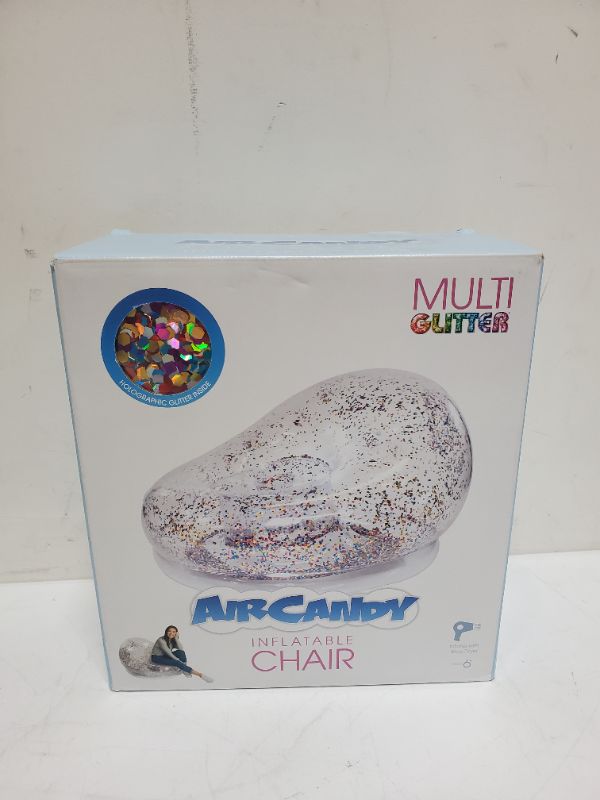 Photo 2 of AirCandy Glitter BloChair Inflatable Chairs in Bean Bag Style. Tear Drop Shaped Inflatable Chairs for Indoors & Outdoors. (Multicolor) Multi Color