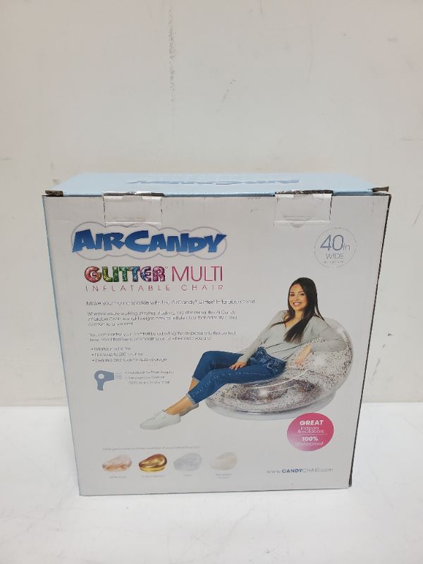 Photo 3 of AirCandy Glitter BloChair Inflatable Chairs in Bean Bag Style. Tear Drop Shaped Inflatable Chairs for Indoors & Outdoors. (Multicolor) Multi Color