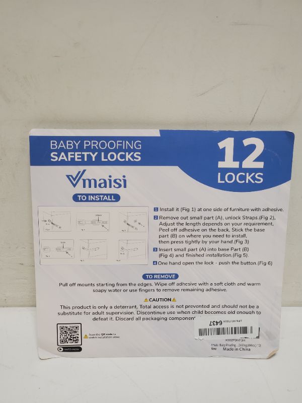 Photo 3 of 12 Pack Vmaisi Multi-Use Adhesive Straps Locks - Childproofing Baby Proofing Cabinet Latches for Drawers