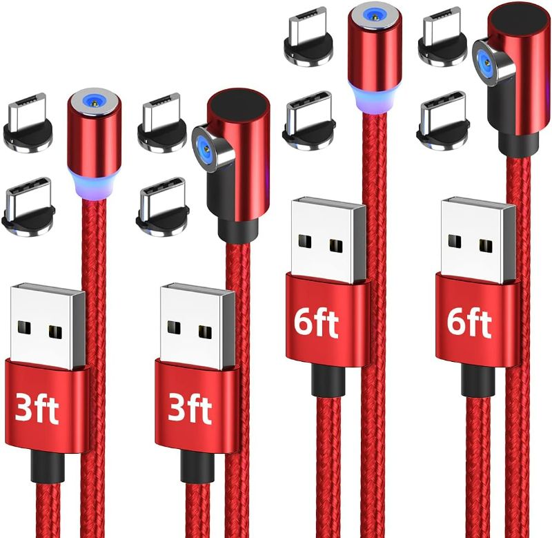 Photo 1 of Magnetic Charging USB Cable-Red 4-Pack-ANMONE