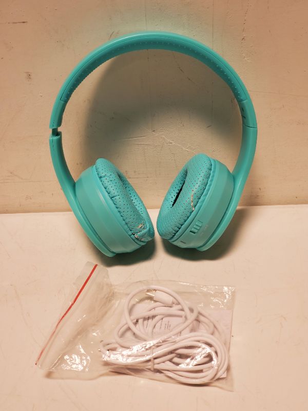 Photo 1 of MIDOLA Headphones Bluetooth Wireless Kids Volume Limit 85dB /110dB Over Ear Foldable Noise Protection Headset AUX 3.5mm Cord Mic for Children Boy Girl Travel School Phone Pad Tablet PC Blue