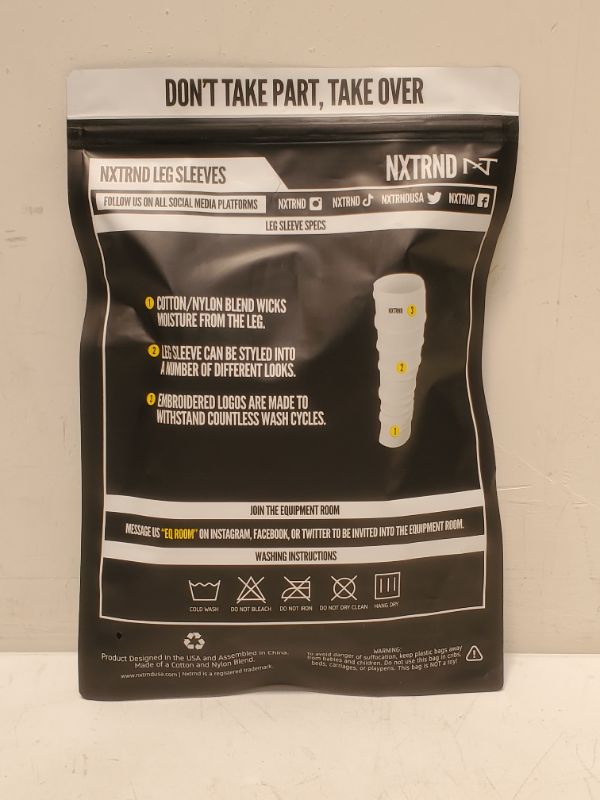 Photo 3 of Nxtrnd Football Leg Sleeves, Calf Sleeves for Men & Boys, Sold as a Pair White One Size