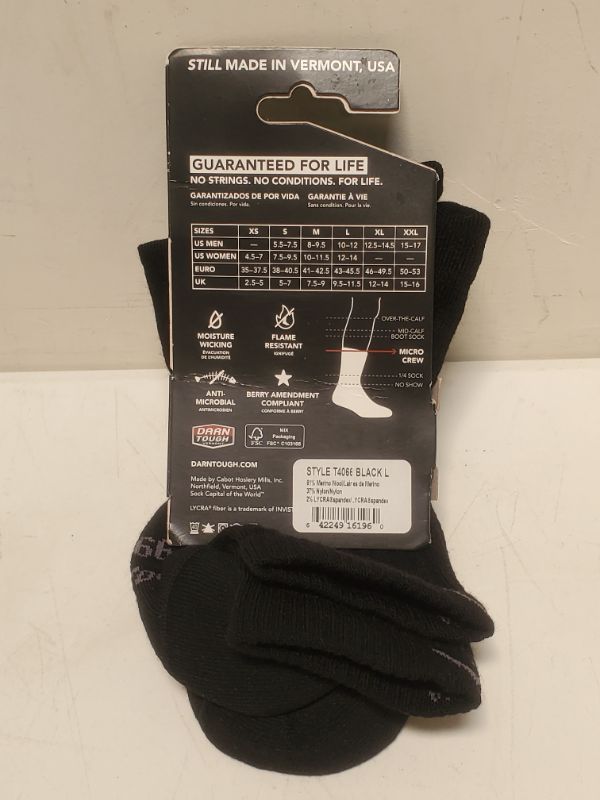 Photo 3 of Darn Tough Tactical Micro Crew Cushion Sock Black Large