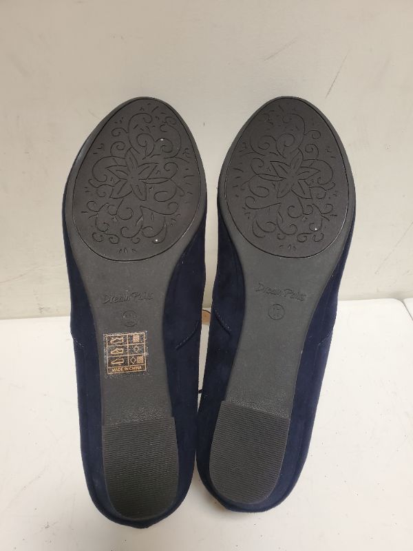 Photo 3 of Women's size 11 dream pairs NAVY flats with ankle strap