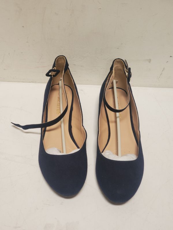 Photo 1 of Women's size 11 dream pairs NAVY flats with ankle strap