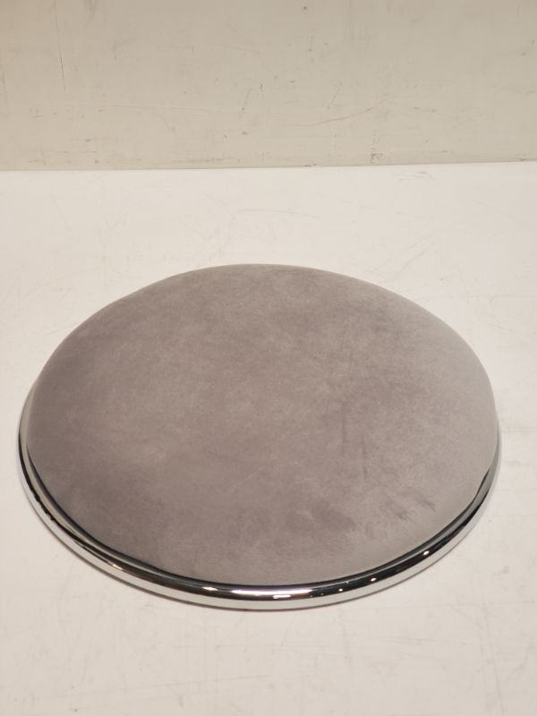 Photo 1 of 12 Inch GREY Memory Foam Round Chair Pad replacement , Anti-Slip Soft  Cushion with chrome rim 