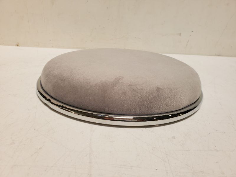 Photo 3 of 12 Inch GREY Memory Foam Round Chair Pad replacement , Anti-Slip Soft  Cushion with chrome rim 