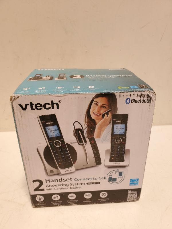 Photo 2 of VTech Connect to Cell DS6771-3 DECT 6.0 Cordless Phone - Black, Silver, 6.9" x 4" x 6.6"