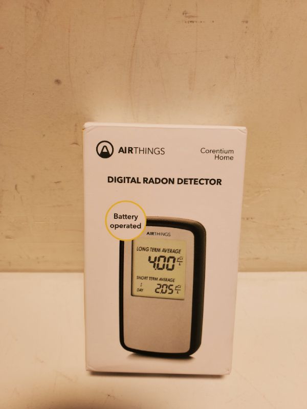 Photo 2 of Corentium Home Radon Detector by Airthings 223 Portable, Lightweight, Easy-to-Use, (3) AAA Battery Operated, USA Version, pCi/L