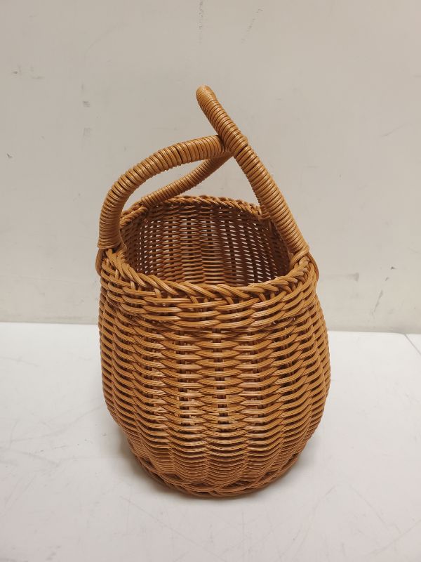 Photo 4 of  Rattan Woven Storage Baskets, Wall Hanging Baskets Flower Basket Organizer, Decorative Multipurpose Hanging Baskets for Home Kitchen Bedroom