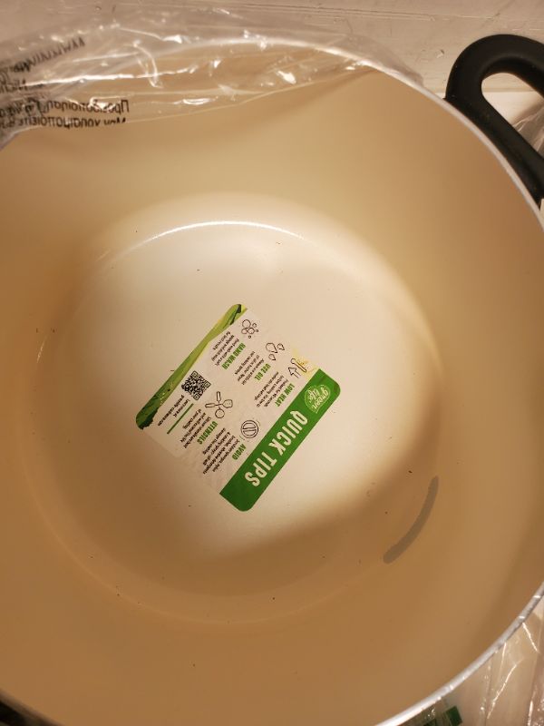 Photo 5 of GreenLife Soft Grip Healthy Ceramic Nonstick, 16 Piece Cookware Pots and Pans Set, PFAS-Free, Dishwasher Safe, Black & Cream Black & Cream 16 Piece Cookware Set