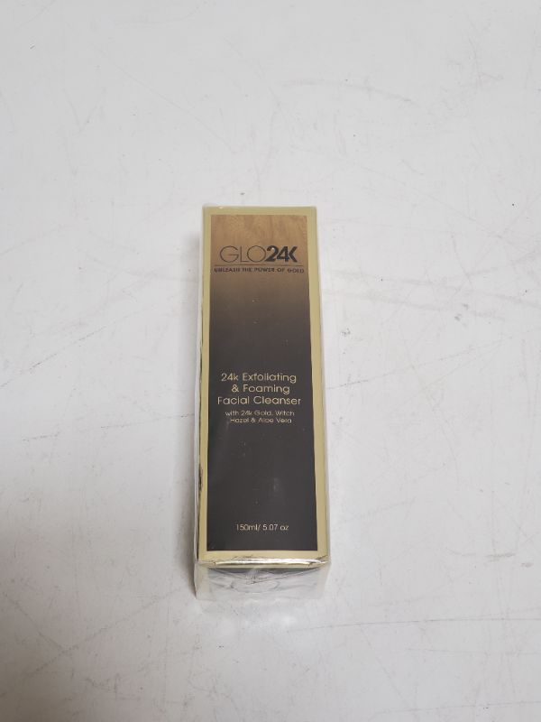 Photo 2 of GLO24K Exfoliating & Foaming Facial Cleanser with 24k Gold, Witch Hazel, and Aloe Vera