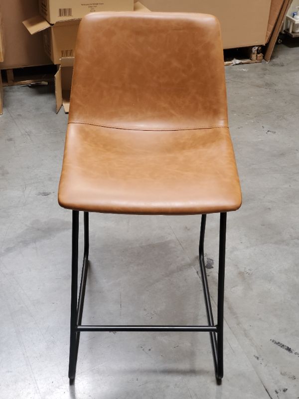 Photo 2 of Bowden faux leather counter height barstool -  caramel color 