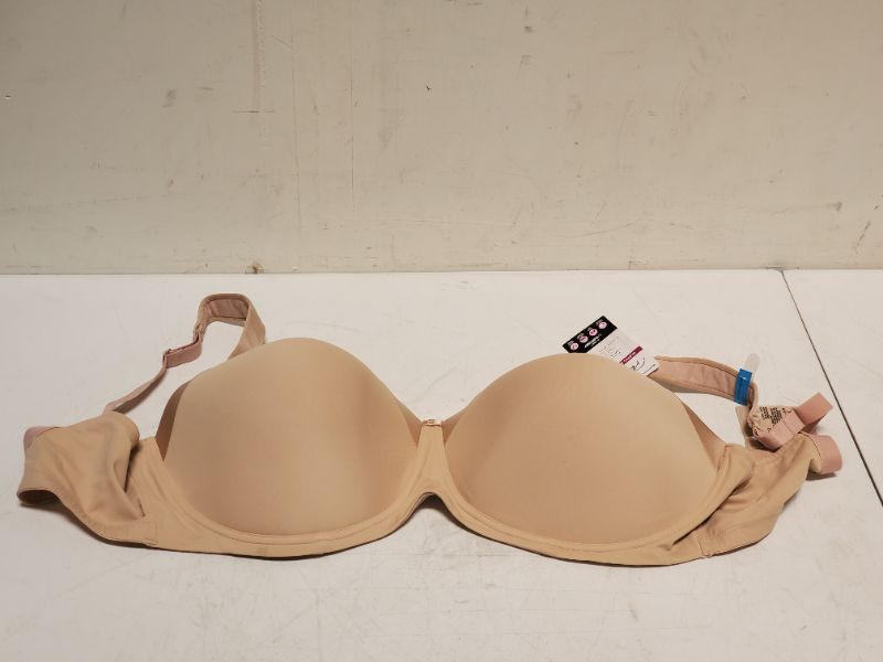 Photo 2 of Playtex Secrets Balconette Bra, Full-Coverage Wireless T-Shirt Bra, Balconette Wirefree Full-Figure T-Shirt Bra 44DDD Taupe