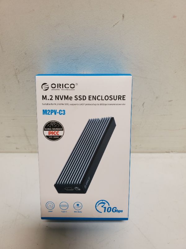 Photo 2 of ORICO M.2 NVMe SSD Enclosure, USB 3.1 Gen 2 (10 Gbps) to NVMe PCI-E M.2 SSD Case Support UASP for NVMe SSD Size 2230/2242/2260/2280(up to 4TB)-M2PV